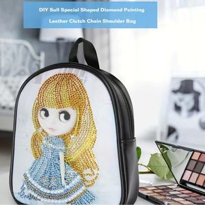 Diamond painting diamond backpack size 18X20 cm soft leather bag for women
